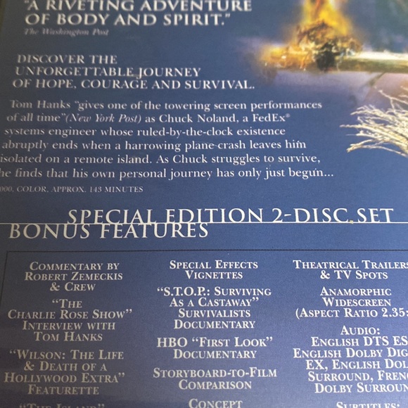 🎬PRICING🎬 Cast Away 2-Disc DVD with Tom Hanks, Special Edition - Picture 9 of 9